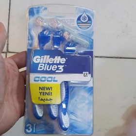 تصویر تیغ اصلاح چند بارمصرف ژیلت مدل بلو تری Gillette Blue 3 مدل cool جدید سری خنک کننده 