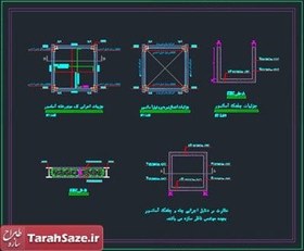 تصویر نقشه جزئیات چاله آسانسور 