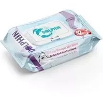 تصویر دستمال مرطوب پاک کننده ارایش 42 برگ دلفین / Dolphin wet wipes pack of 42 to remove makeup 