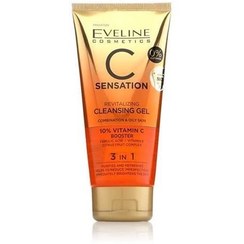 تصویر ژل شستشو صورت ویتامین C مناسب پوست مختلط و چرب 150میل اولاین Eveline C Sensation Revitalizing 3 In 1 Cleansing Gel 150ml