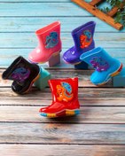 تصویر چکمه‌های رنگی با طرح دایناسور 