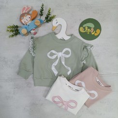 تصویر هودی دخترانه دورس با پاپیون و گیپوردار 