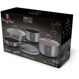 تصویر مجموعه ظروف آشپزی Berlinger Haus 9Pc Space Saving Cookware set Pots Pans Induction - ارسال 20 روز کاری - ارسال 20 روز کاری 