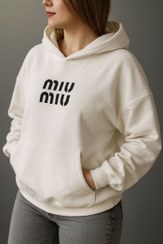 تصویر هودی زنانه میومیو مدل Miumiu سایز فری با آستر کرکی 
