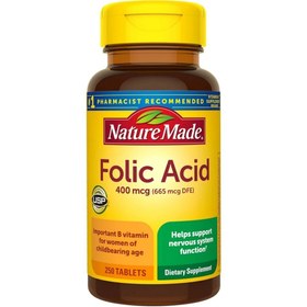 تصویر فولیک اسید نیچرمید 400 میکروگرم 250 عدد Nature Made Folic Acid