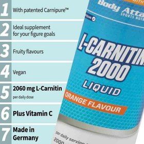 تصویر ال کارنتین 2000 یک لیتری بادی اتک BODY ATTACK L-CARNITINE LIQUID 2000 1000ml