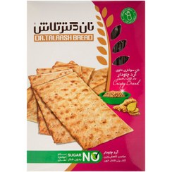 تصویر نان سوخاری دکتر تلاش حاوی آرد چاودار و بذر کتان و زنجبیل 