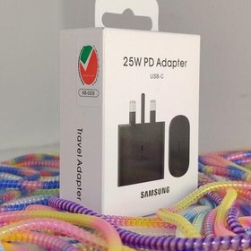 تصویر شارژر 25 وات سامسونگ A34 Adapter usb-cشارژ فوق سریع 25 وات سریال ها هم خوانی مناسب جهتA54-A25- a24 -A55-s23fe-A15-a14 