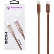 تصویر کابل شارژ فست Koluman Type-C به لایتنینگ مدل KD-79 - قهوه ای (گارانتی یکساله PMC) 