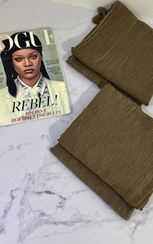 تصویر شال پلیسه برشکا موکا ساده قهوه ای 