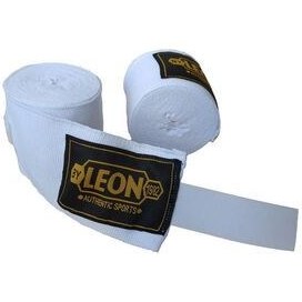 تصویر تجهیزات بوکس سفید Leon Boxing ، Kickbox Muay Thai Hand Bandage 4.5 متر By Leon 1982 