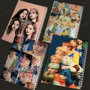 تصویر دفتر مشق گروه بی تی اس و بلک پینک 