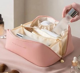 تصویر تراول بگ آرایشی سایز بزرگ و لاکچری مدل رز Luxury Travel Toiletry Bag Model: Rose