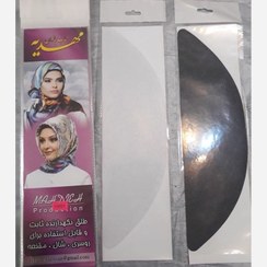 تصویر طلق روسری هلالی آستردار سفید و مشکی 