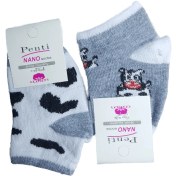 تصویر جوراب مچی نخی نوزادی تا به تا طرح گاو ا Baby ankle socks with cow design Baby ankle socks with cow design