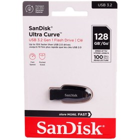 تصویر فلش مموری سن دیسک مدل Ultra Curve ظرفیت 128 گیگابایت SanDisk Ultra Curve USB 3.2 128GB 100MB/s