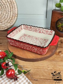 تصویر تابه مستطیل گل قرمز 