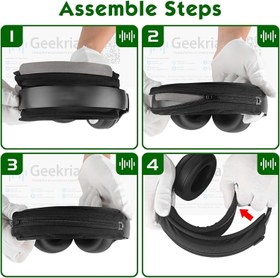 تصویر Hook and Loop Headband Cover + Headband Pad Set/Headband Protector with Zipper/DIY Installation No Tool Needed Compatible with Bose B JBL ATH Hyperx Skullcandy Headphones (Black) - ارسال 15 الی 20 روز کاری 