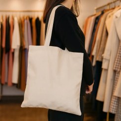 تصویر ساک پارچه‌ای متقال بدون‌طرح، بسته ۵عددی تنوع سایز دارد