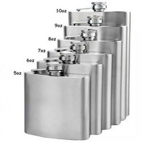 تصویر هیپ فلاسک استیل دور چرم 7OZ 