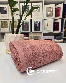 تصویر حوله حمام کوتون گلبهی 