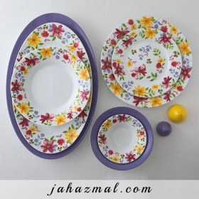 تصویر سرویس چینی زرین 6 نفره غذاخوری ملیکا (35 پارچه) Zarin Iran Shahrzad Melika 35 Pieces FDC Dinnerware Set