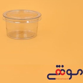 تصویر ظرف سسی بلند شفاف بادرب(تعداد درکارتن1000) 