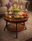 تصویر میز خاطره دو طبقه صفحه معرق 60 AAJ-TAG : KAR