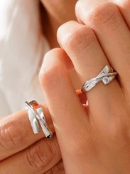 تصویر حلقه ست نقره مهندسی Wedding rings made by sterling silver