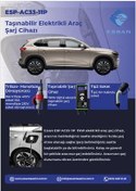 تصویر شارژر خودرو 3 سال گارانتی ایستگاه شارژ خودروی برقی قابل حمل 11KW ESP AC33 11P TOGG TESLA BYD سازگار Essan 