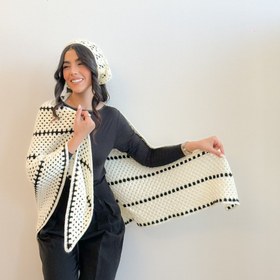 تصویر اشارپ زنانه دستبافت شاهو مدل Ivory Lines 