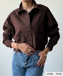 تصویر شومیز کراپ زنانه دو جیب کد 70501 