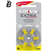 تصویر باتری سمعک ریوواک شماره ۱۰ بسته ۶ عددی 
