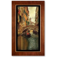 تصویر تابلو لوتوس چوبی طرح ونیز (A QUIET CANAL IN VENICE) کد FWB-100X60-D 