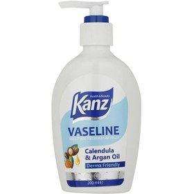 تصویر وازلین پمپی آبی بدون اسانس حجم 200 میلی لیتر کنز Kanz Blue Pump Vaseline 200 ml