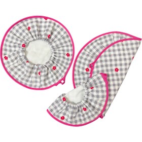 تصویر دم کنی ۳ تکه طرح چهارخونه 