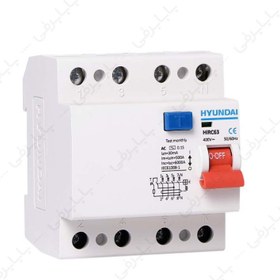 تصویر کلید محافظ جان سه پل + نول 40 آمپر هیوندای مدل HiRC63 