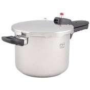 تصویر زودپز پارس استیل ۶ لیتری کف سه لایه با در پیرکس 