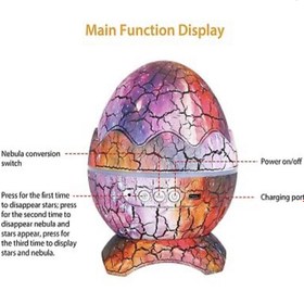 تصویر پروژکتور کهکشانی تخم اژدها اسپیکردار Dragon egg galactic projector with speaker