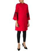 تصویر لباس مجلسي زنانه کرپ قرمز زيبو 