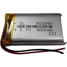 تصویر باتری پلیمری 3.7 ولت 802540 800mAh 23J 