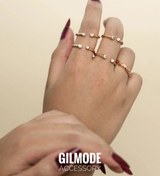 تصویر انگشتر مینیمال دو نیگین استیل 