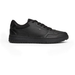 تصویر کفش بسکتبال چرم مردانه - رویه ترکیبی چرم، مشکی برند Tommy Hilfiger Men's Leather Basketball Trainers - Leather mix upper, Black