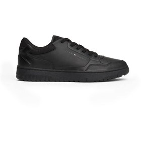 تصویر کفش بسکتبال مردانه چرم - رویه ترکیبی چرم، مشکی برند Tommy Hilfiger Men's Leather Basketball Trainers - Leather mix upper, Black