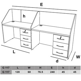 تصویر میز کانتر سازینه چوب مدل G117 