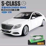 تصویر ماکت - ماشین فلزی - مرسدس بنز S Class سفید - مقیاس 1.24 برند ویلی Welly - فرمان پذیر،3 درب بازشو - Mercedes Benz S Class 