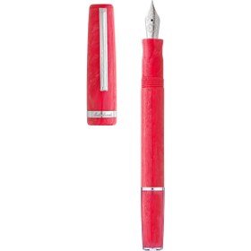 تصویر خودنویس استربروک JR Pocket Pen Carmine Red گیره نقره ای 