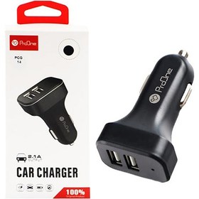 تصویر شارژر فندکی پرووان مدل PCG15i به همراه کابل لایتنینگ ProOne PCG15i Car charger