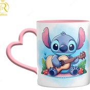 تصویر ماگ طرح استیج Stitch دسته قلبی کد 9106 Stitch design mug, heart handle, code 9106