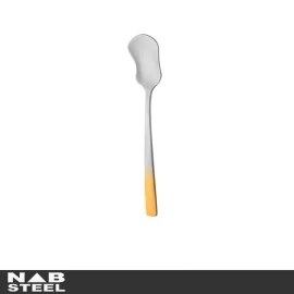 تصویر قاشق بستنی خوری ناب استیل 6 پارچه مدل فلورانس دور طلایی nabsteel ice cream scoop model florence 6 pieces golden circle